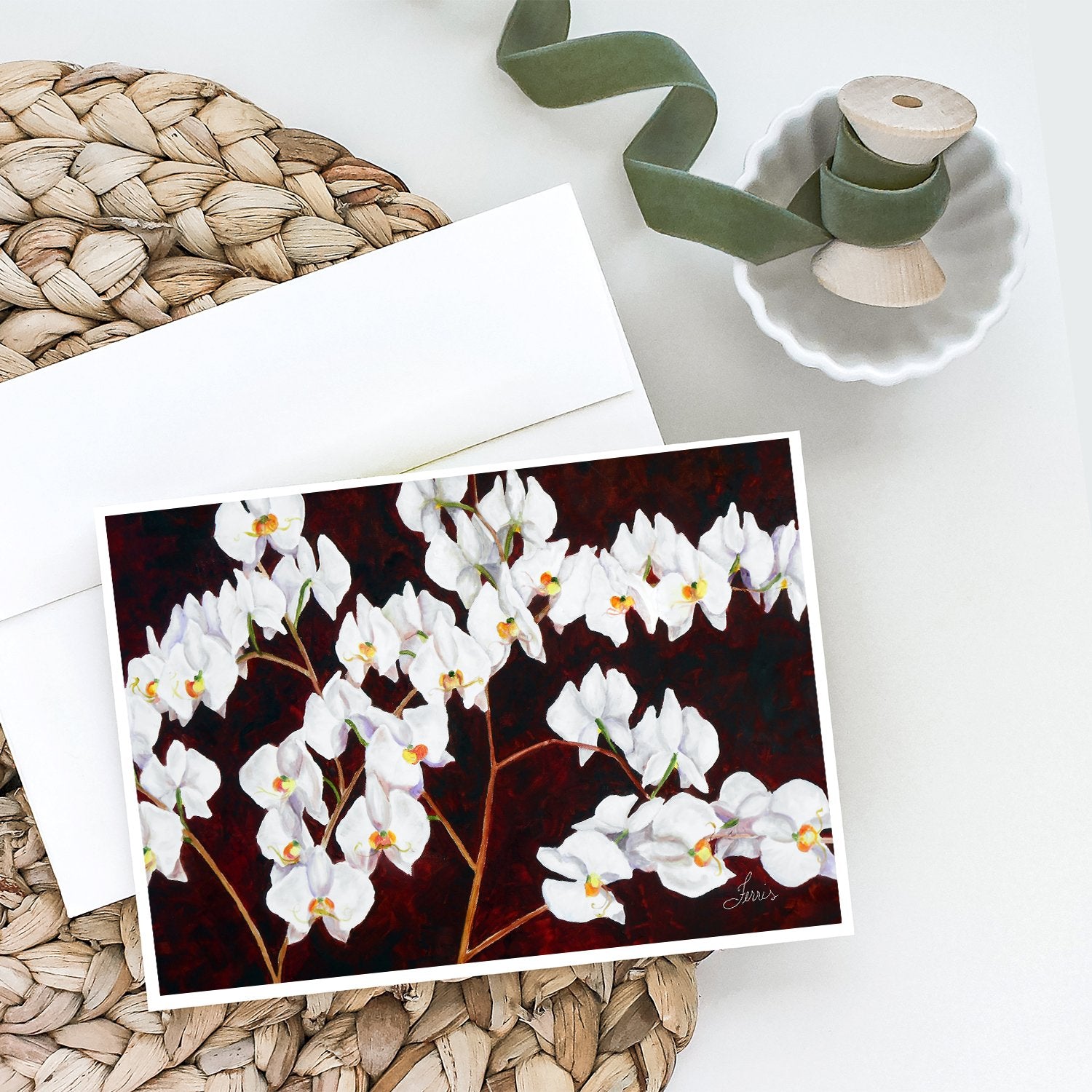 Buy this Orchids by Ferris Hotard Greeting Cards and Envelopes Pack of 8