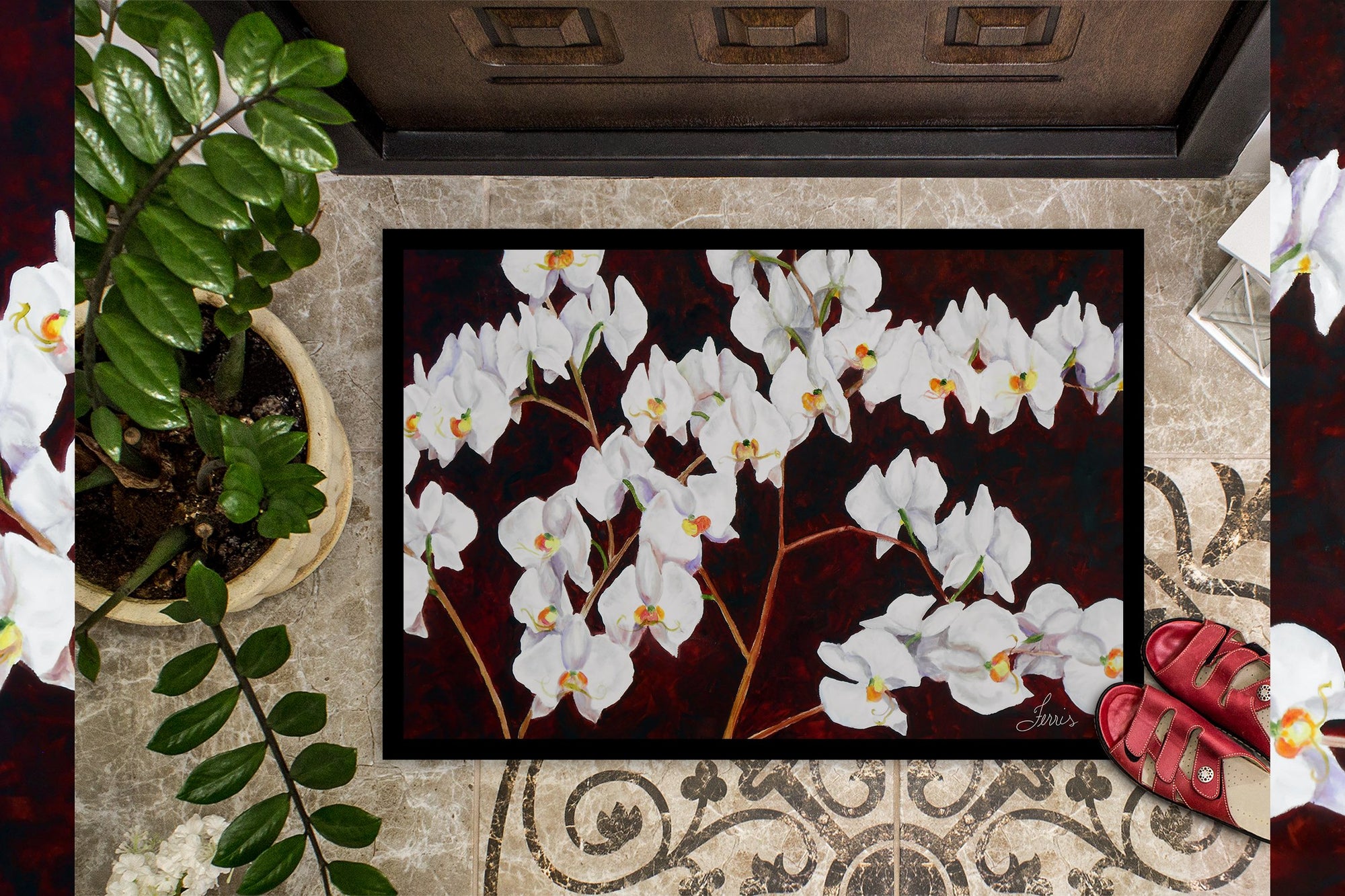 Orchids by Ferris Hotard Indoor or Outdoor Mat 24x36 - the-store.com
