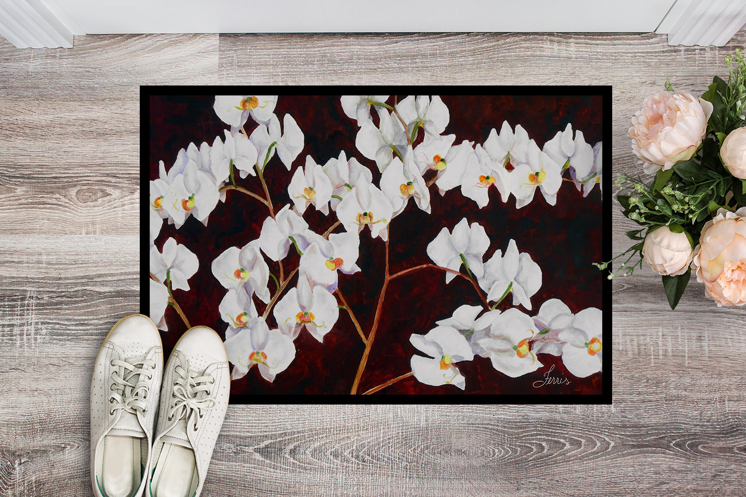 Orchids by Ferris Hotard Indoor or Outdoor Mat 18x27 - the-store.com