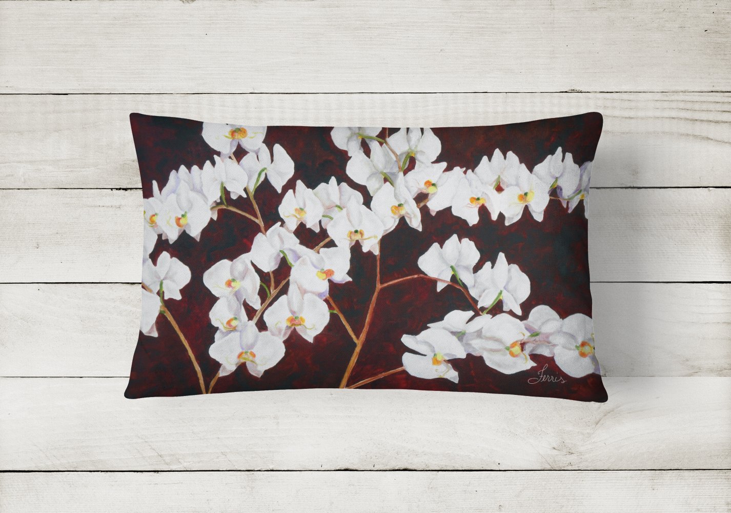 Orchids by Ferris Hotard Canvas Fabric Decorative Pillow - the-store.com
