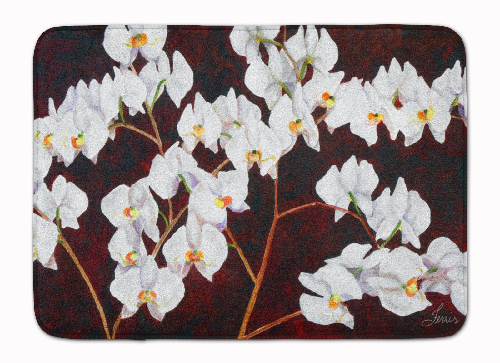 Orchids by Ferris Hotard Machine Washable Memory Foam Mat - the-store.com