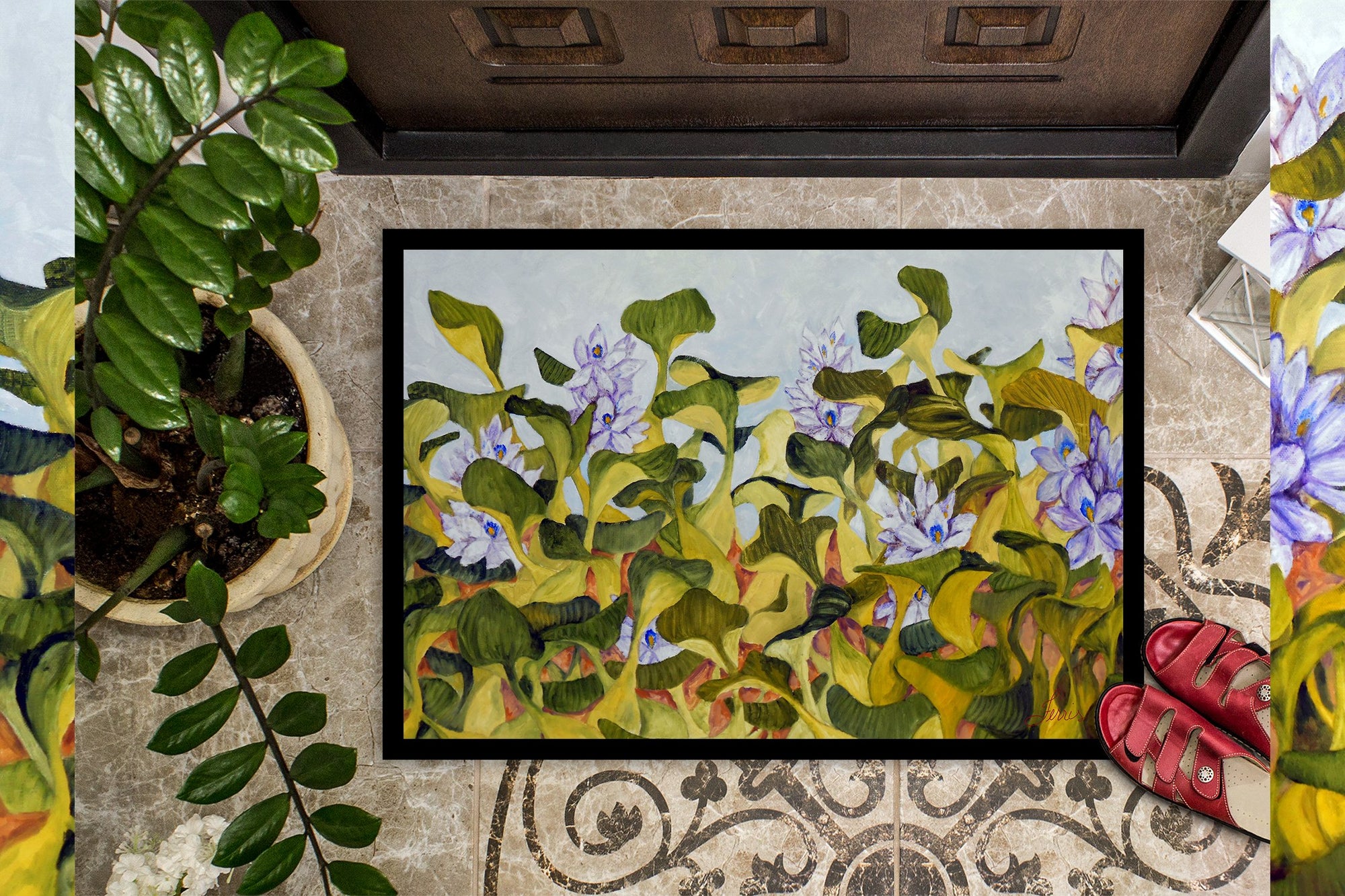 Water Hyacinth by Ferris Hotard Indoor or Outdoor Mat 24x36 - the-store.com