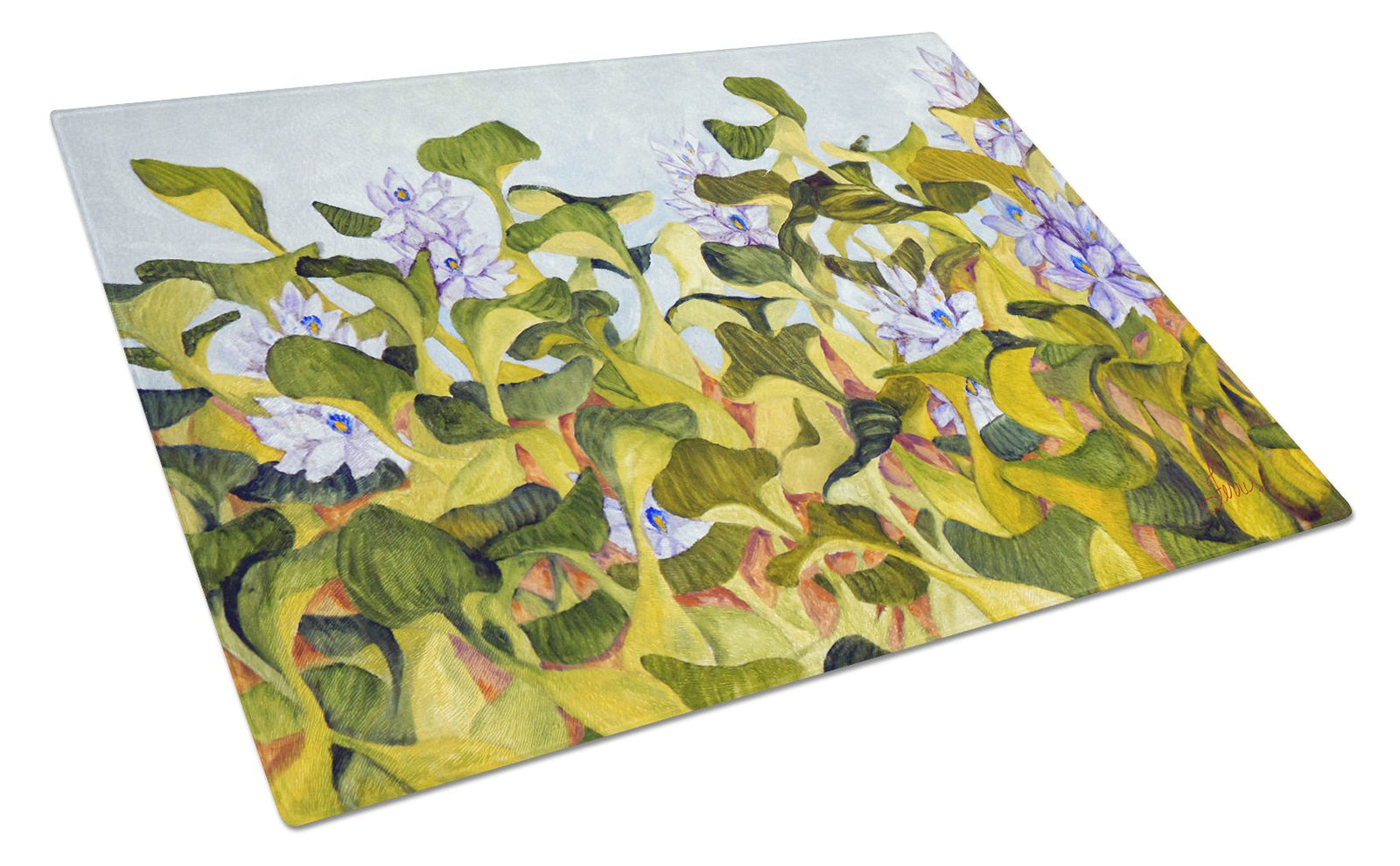 Buy this Water Hyacinth by Ferris Hotard Glass Cutting Board Large