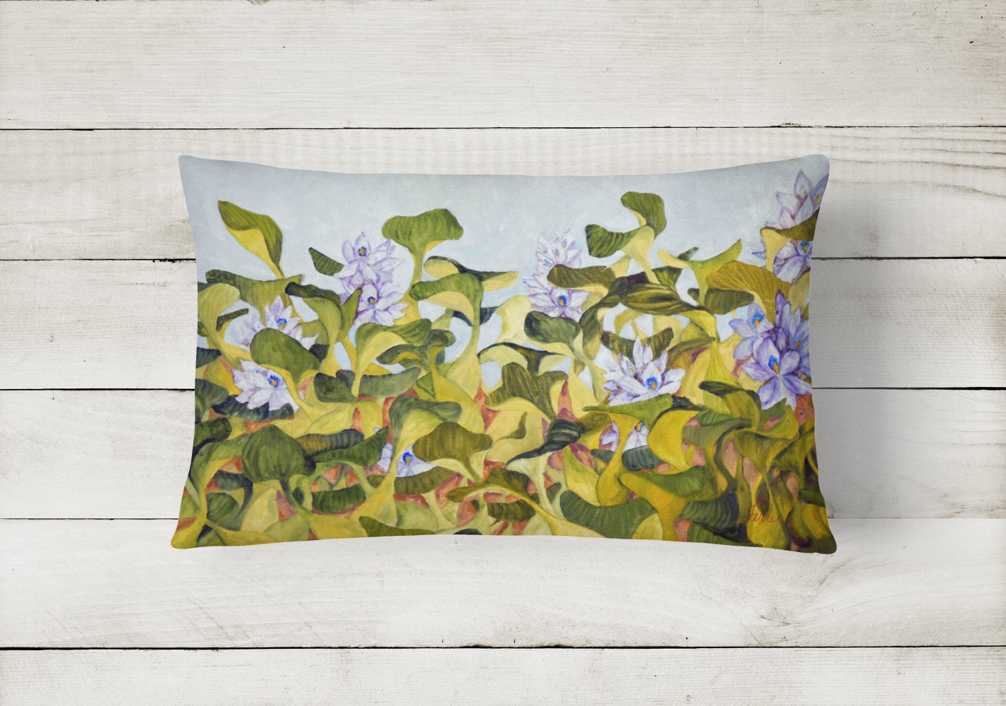 Water Hyacinth by Ferris Hotard Canvas Fabric Decorative Pillow - the-store.com