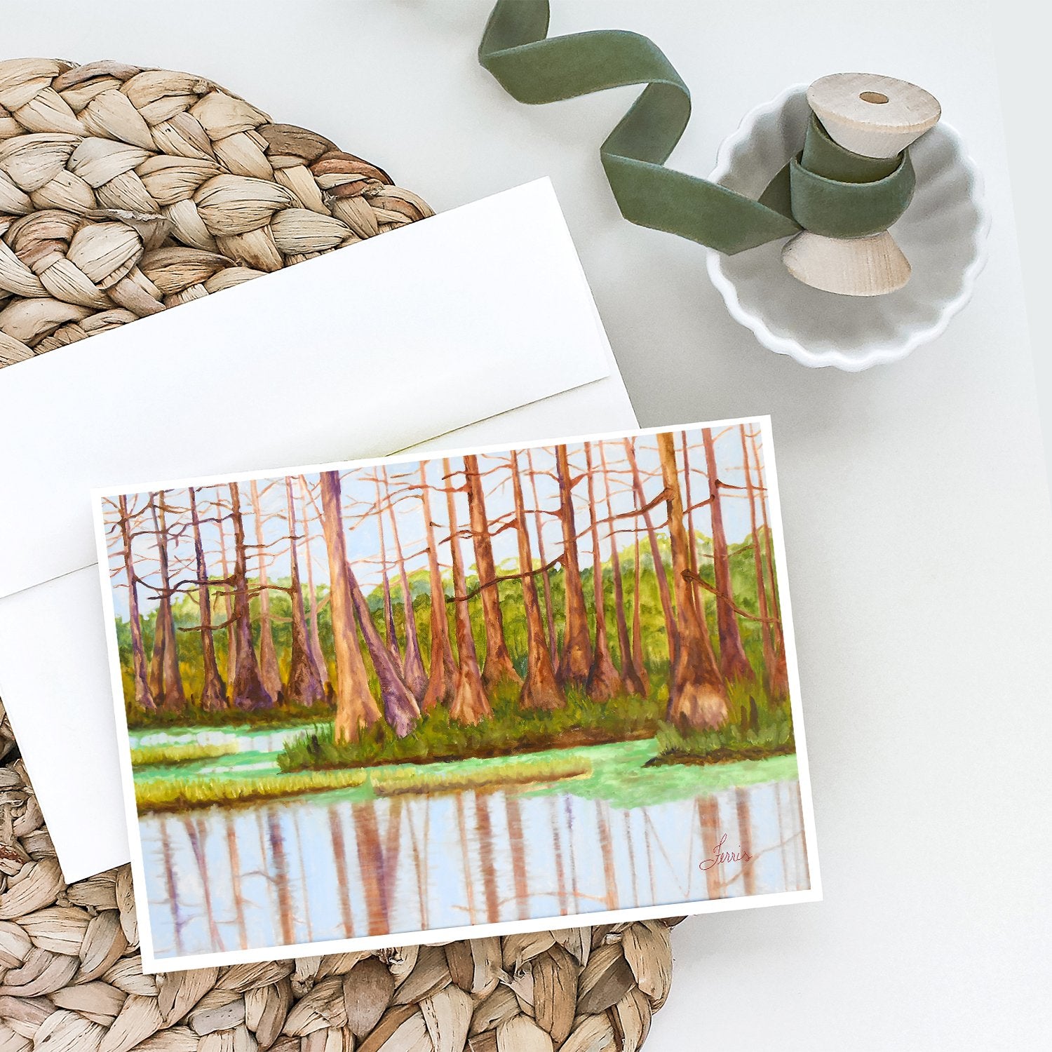 Buy this Bayou by Ferris Hotard Greeting Cards and Envelopes Pack of 8