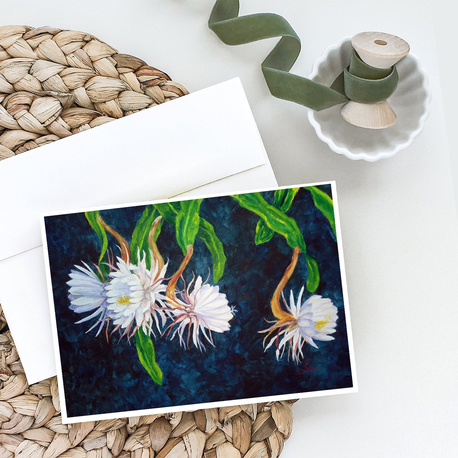Night Blooming Cereus by Ferris Hotard Greeting Cards and Envelopes Pack of 8 - the-store.com