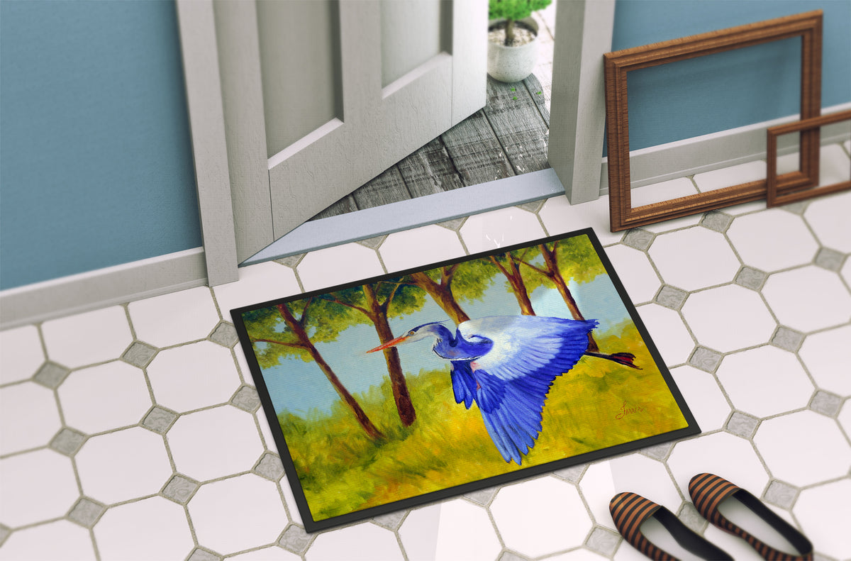 Caroline's Treasures Fyling Heron by Ferris Hotard Doormat - 18x27 Decorative Floor Mat – Indoor/Outdoor Rug with Artistic Flair