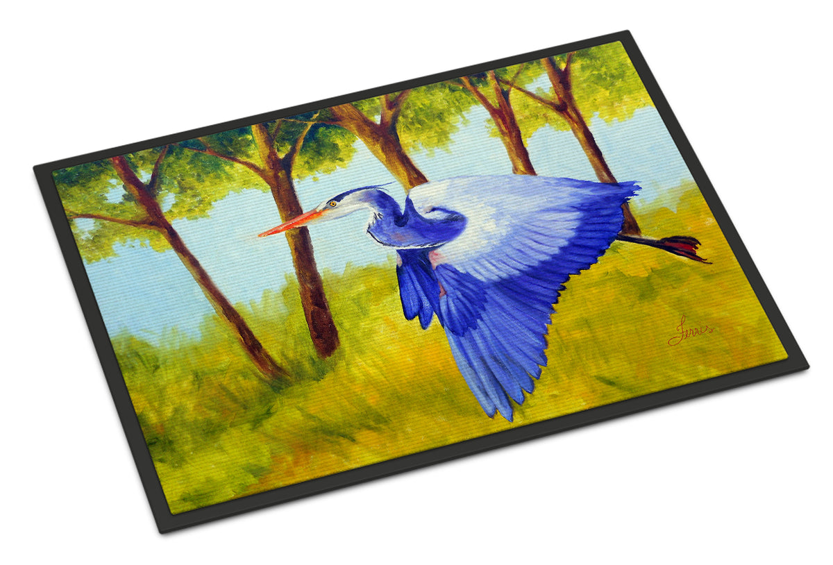 Caroline's Treasures Fyling Heron by Ferris Hotard Doormat - 18x27 Decorative Floor Mat – Indoor/Outdoor Rug with Artistic Flair