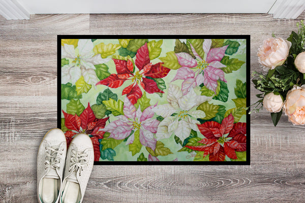 Poinsettias by Ferris Hotard Indoor or Outdoor Mat 18x27 - the-store.com