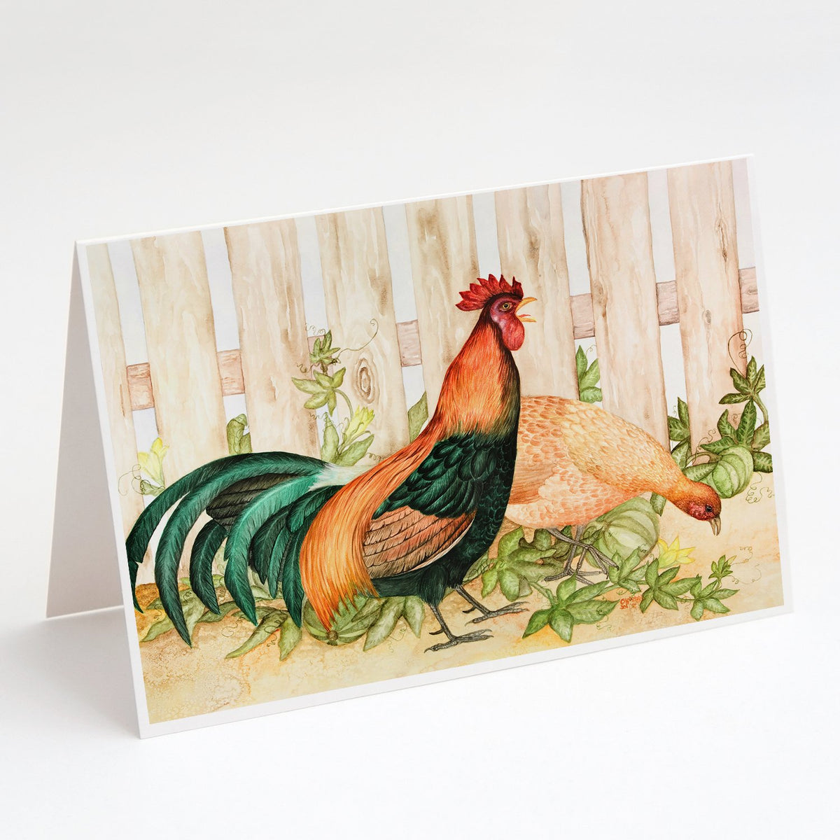 Buy this Chicken and Rooster by Ferris Hotard Greeting Cards and Envelopes Pack of 8