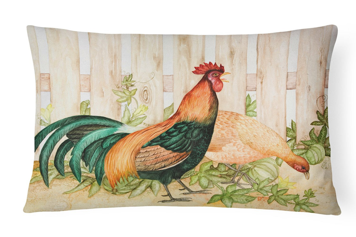 Buy this Chicken and Rooster by Ferris Hotard Canvas Fabric Decorative Pillow
