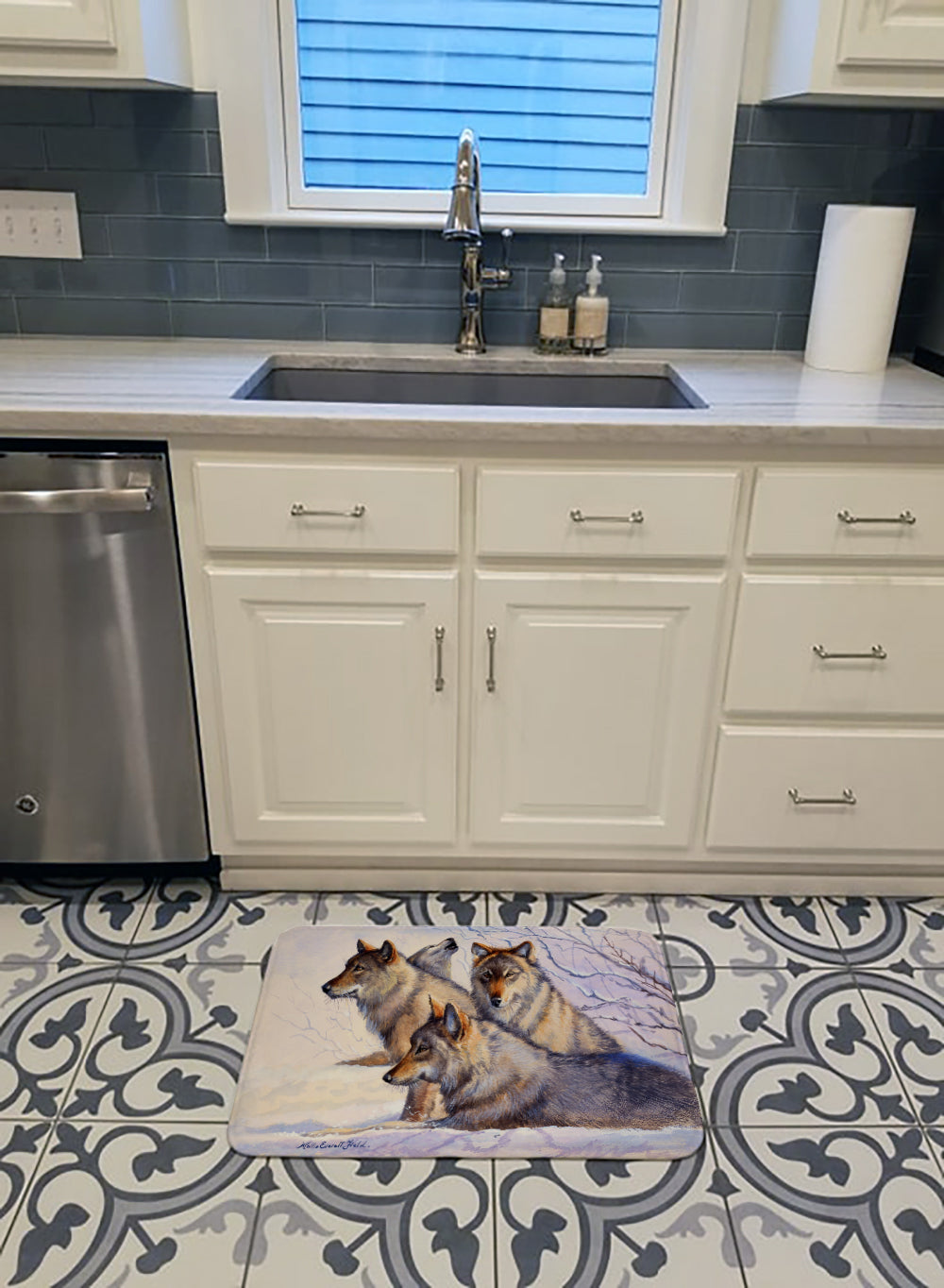 Wolves by Mollie Field Machine Washable Memory Foam Mat FMF0007RUG - the-store.com