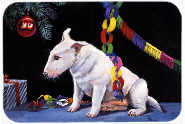 Bull Terrier under the Christmas Tree Glass Cutting Board Large FMF0012LCB by Caroline&#39;s Treasures