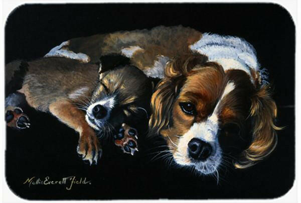 Cozy Pals with Cavalier Spaniel Glass Cutting Board Large FMF0022LCB by Caroline&#39;s Treasures