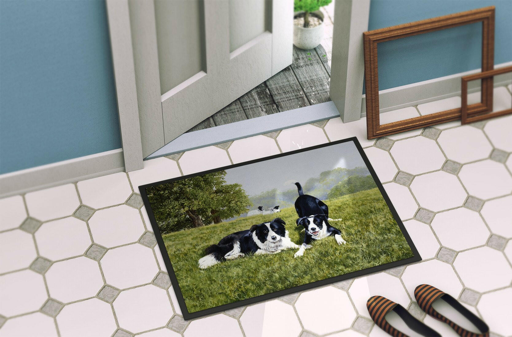 Let's Play Border Collie Indoor or Outdoor Mat 24x36 FRF0014JMAT - the-store.com