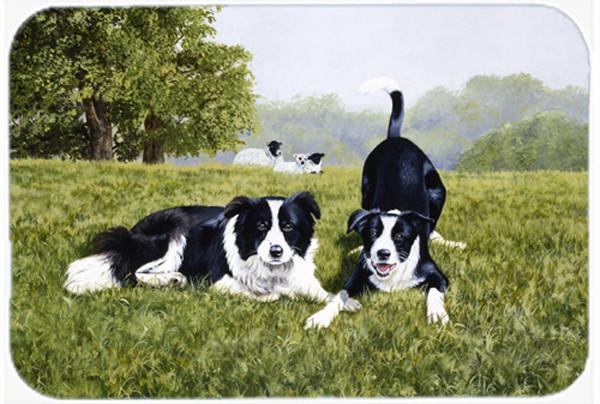 Let's Play Border Collie Glass Cutting Board Large FRF0014LCB by Caroline's Treasures