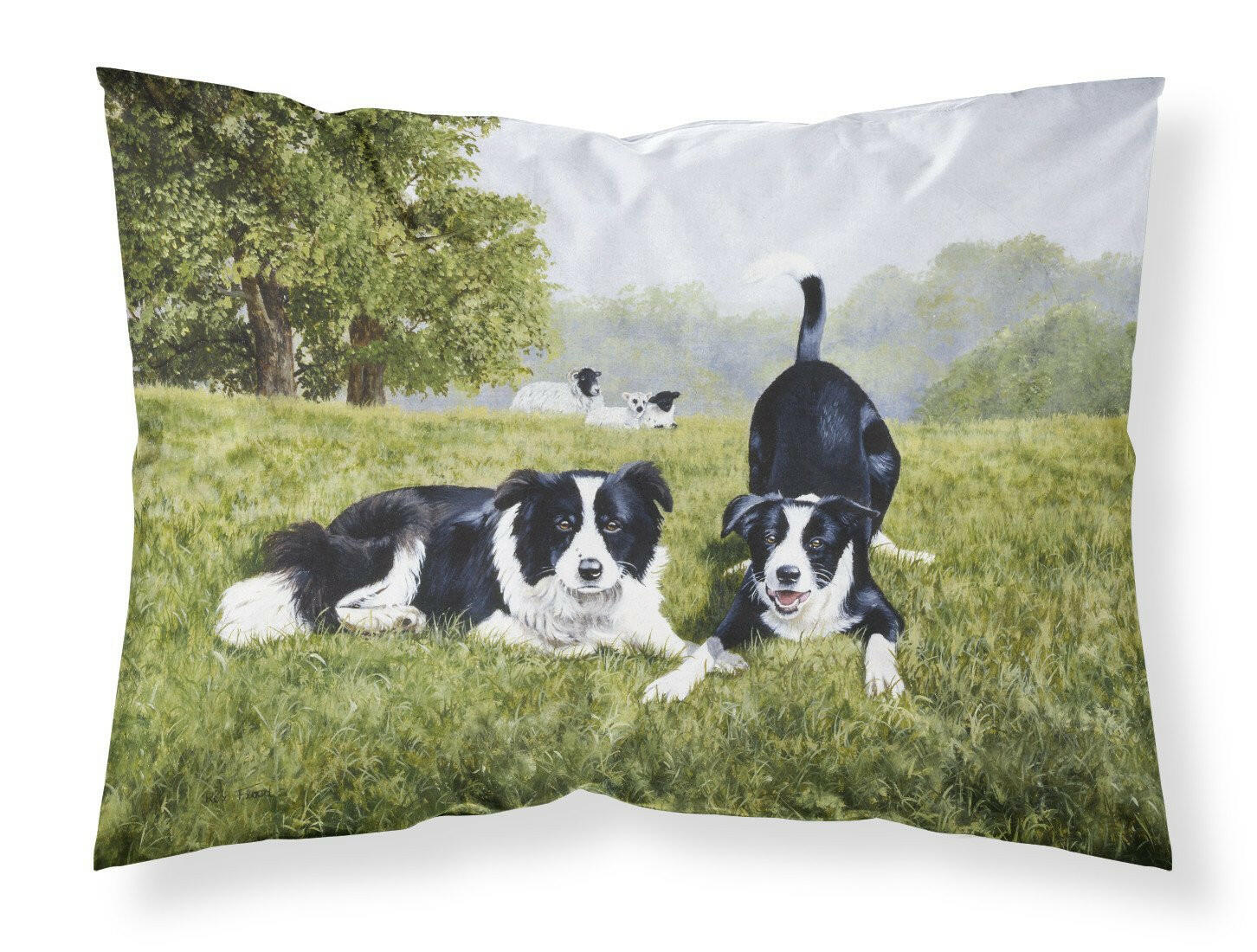 Let's Play Border Collie Fabric Standard Pillowcase FRF0014PILLOWCASE by Caroline's Treasures