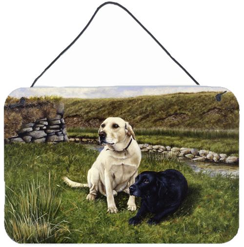 Yellow and Black Labradors Wall or Door Hanging Prints by Caroline's Treasures
