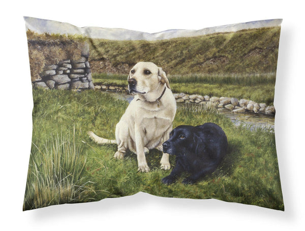 Yellow and Black Labradors Fabric Standard Pillowcase FRF0018PILLOWCASE by Caroline's Treasures