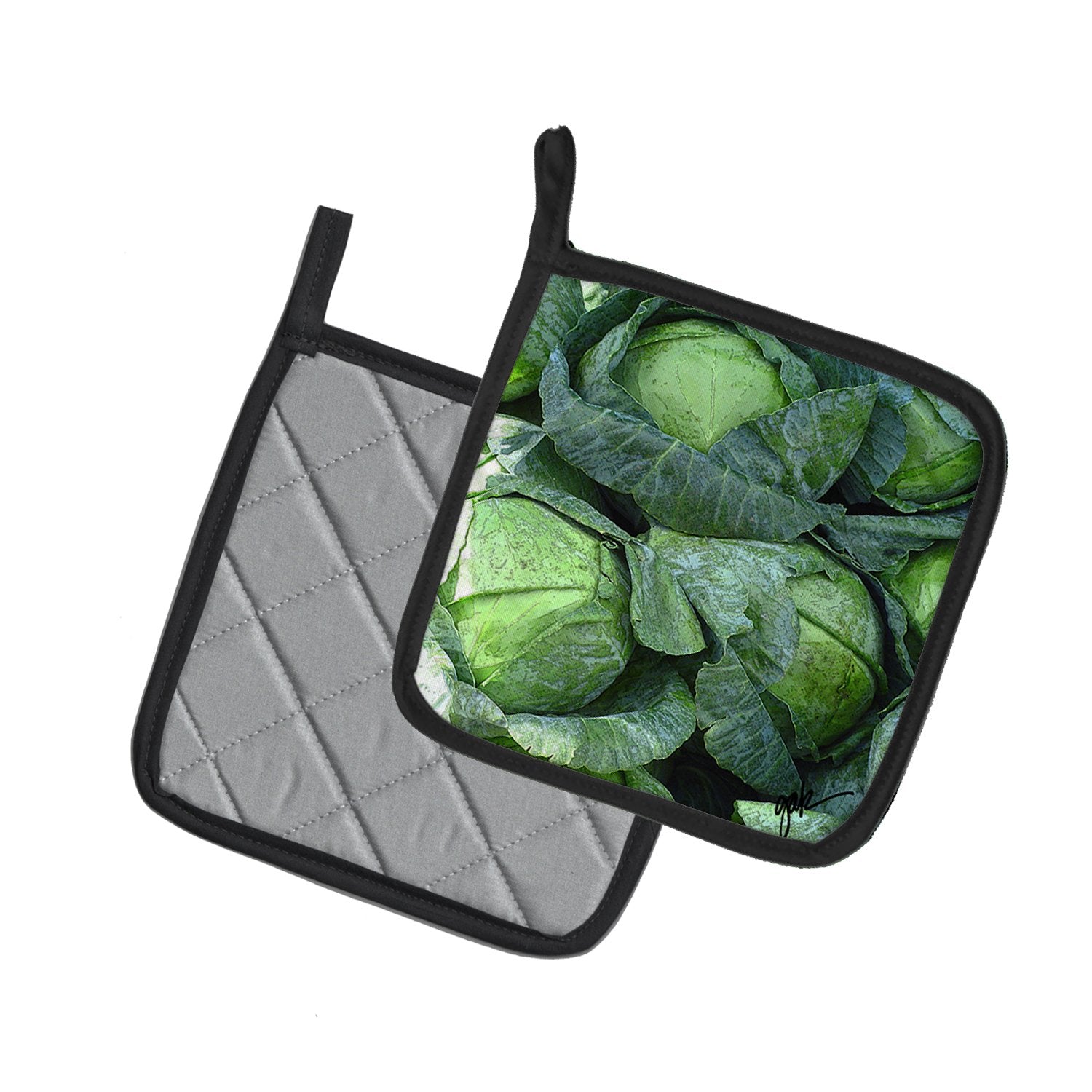 Caroline's Treasures Cabbage by Gary Kwiatek Pot Holders - Set of 2 Decorative Kitchen Helpers | Made in the USA