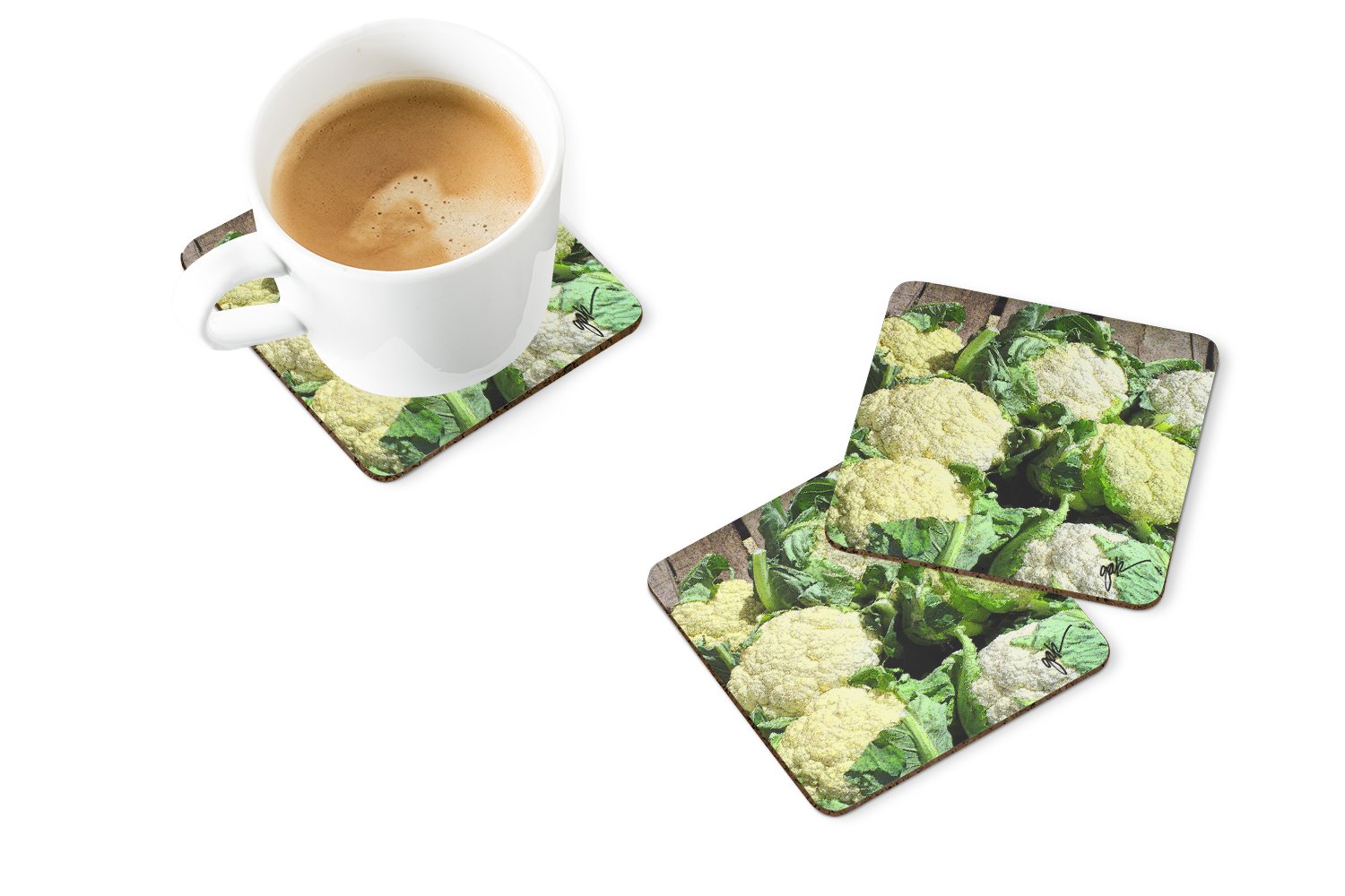Caroline's Treasures Cauliflower by Gary Kwiatek Foam Coaster