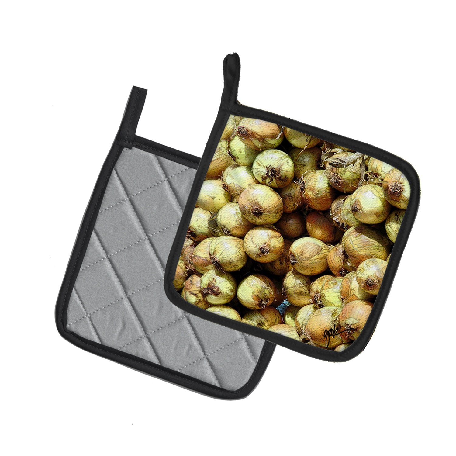 Caroline's Treasures Onions by Gary Kwiatek Pot Holders - Set of 2 Decorative Kitchen Helpers | Made in the USA