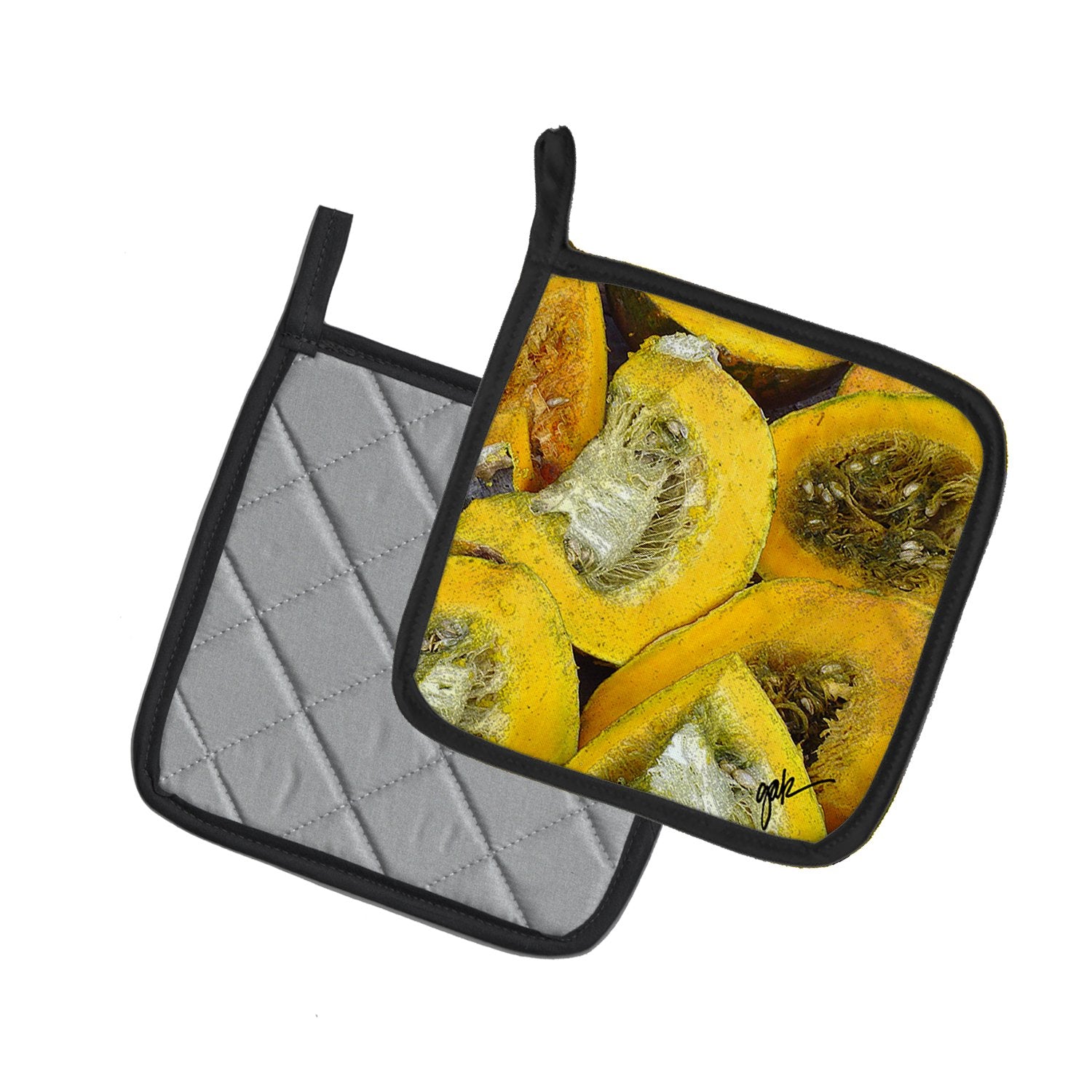 Caroline's Treasures Squash by Gary Kwiatek Pot Holders - Set of 2 Decorative Kitchen Helpers | Made in the USA