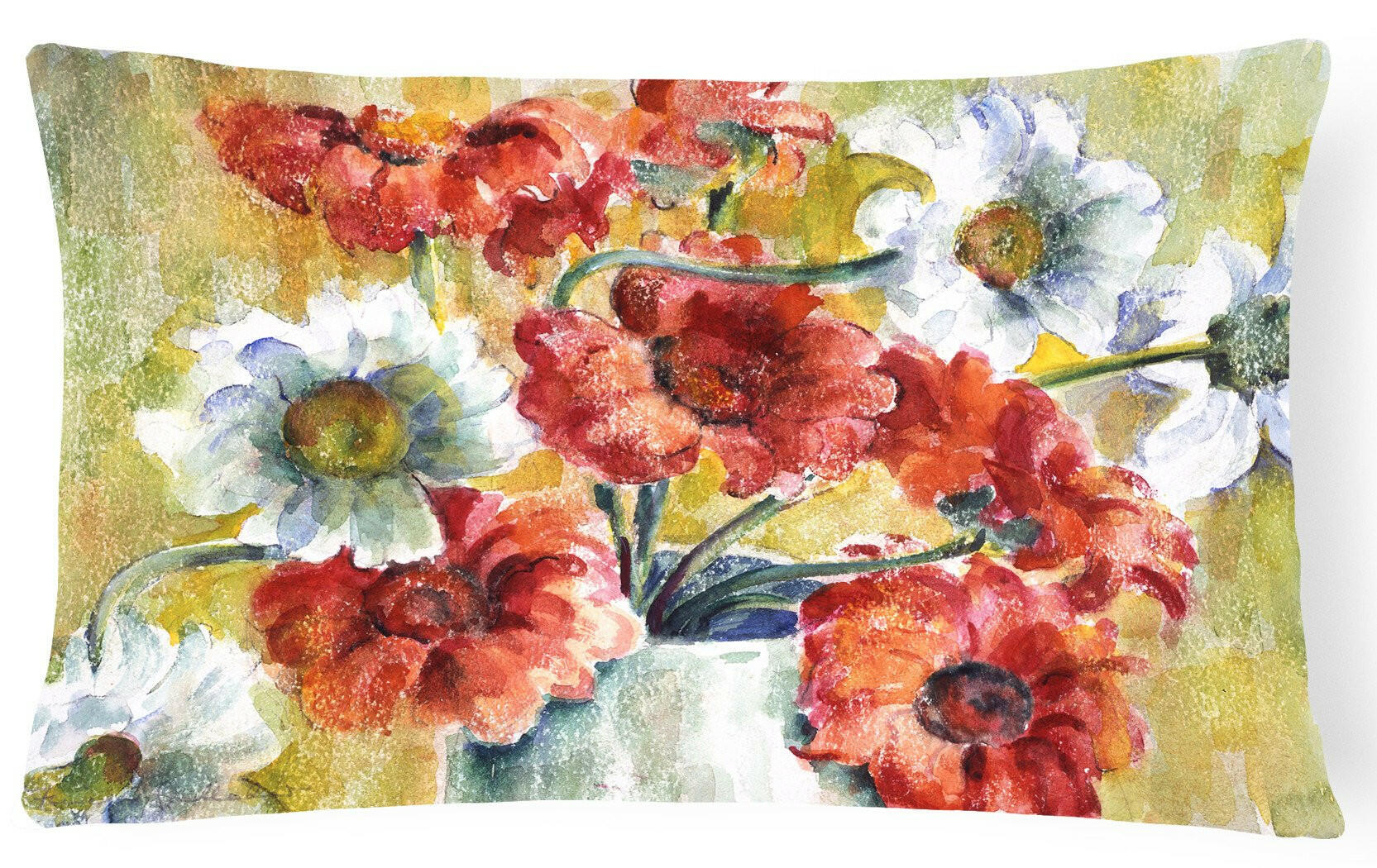 Flowers by Fiona Goldbacher Fabric Decorative Pillow GFGO0028PW1216 by Caroline's Treasures