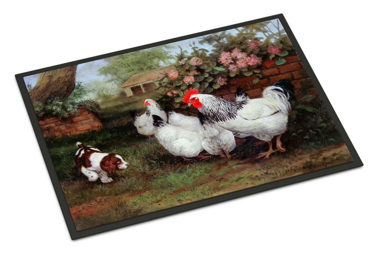 Chickens, Hens and Puppy Indoor or Outdoor Mat 18x27 HEH0003MAT - the-store.com