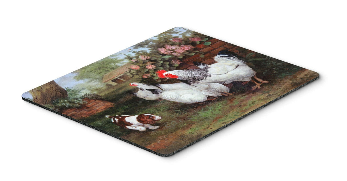 Chickens, Hens and Puppy Mouse Pad, Hot Pad or Trivet HEH0003MP by Caroline&#39;s Treasures