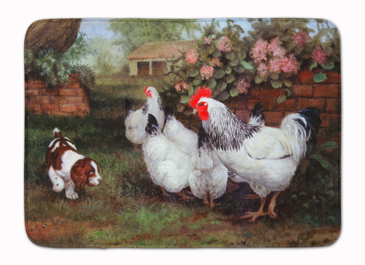 Chickens, Hens and Puppy Machine Washable Memory Foam Mat HEH0003RUG - the-store.com