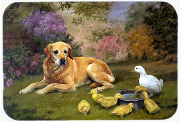 Yellow Labrador and Chicks Glass Cutting Board Large HEH0096LCB by Caroline&#39;s Treasures