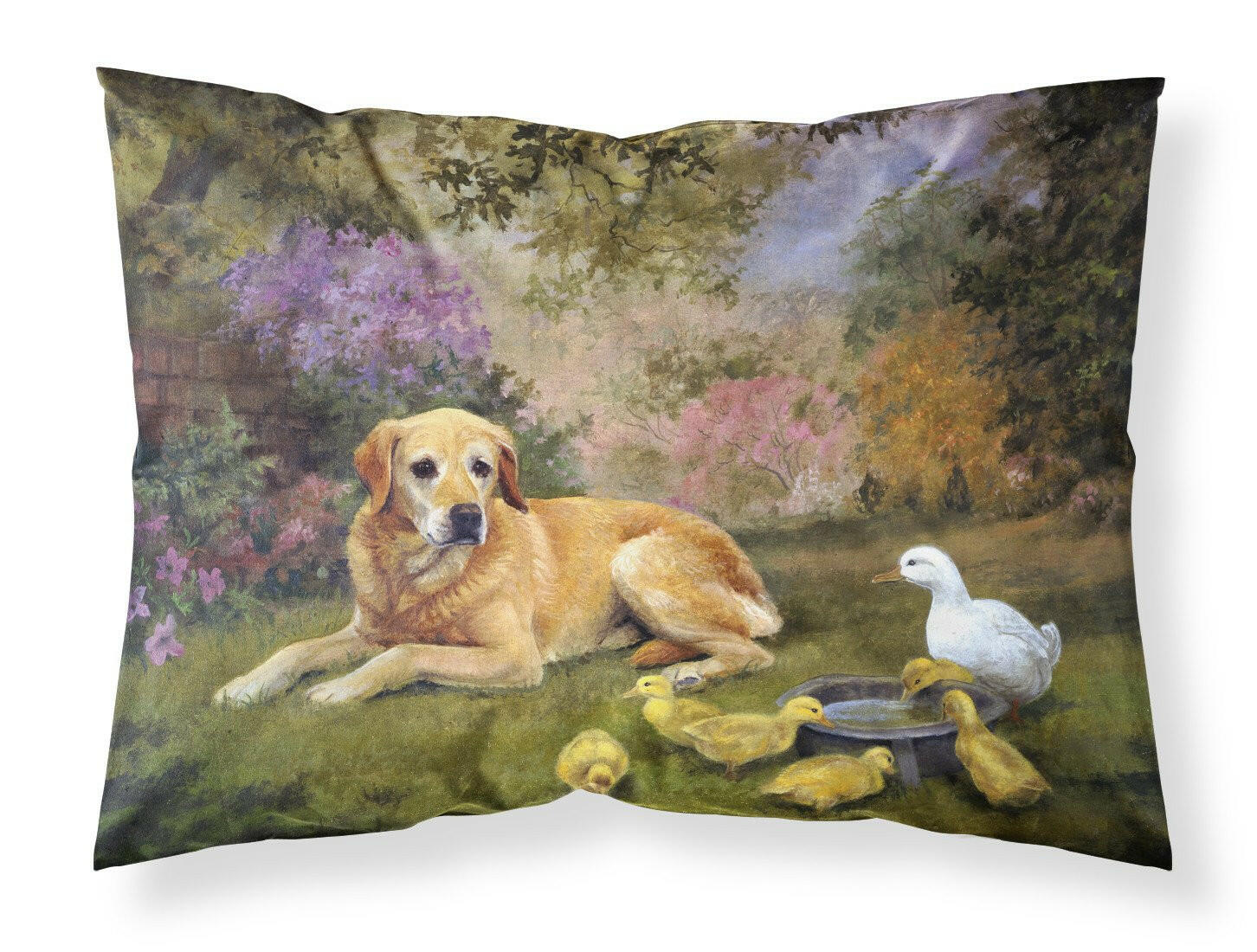 Yellow Labrador and Chicks Fabric Standard Pillowcase HEH0096PILLOWCASE by Caroline's Treasures