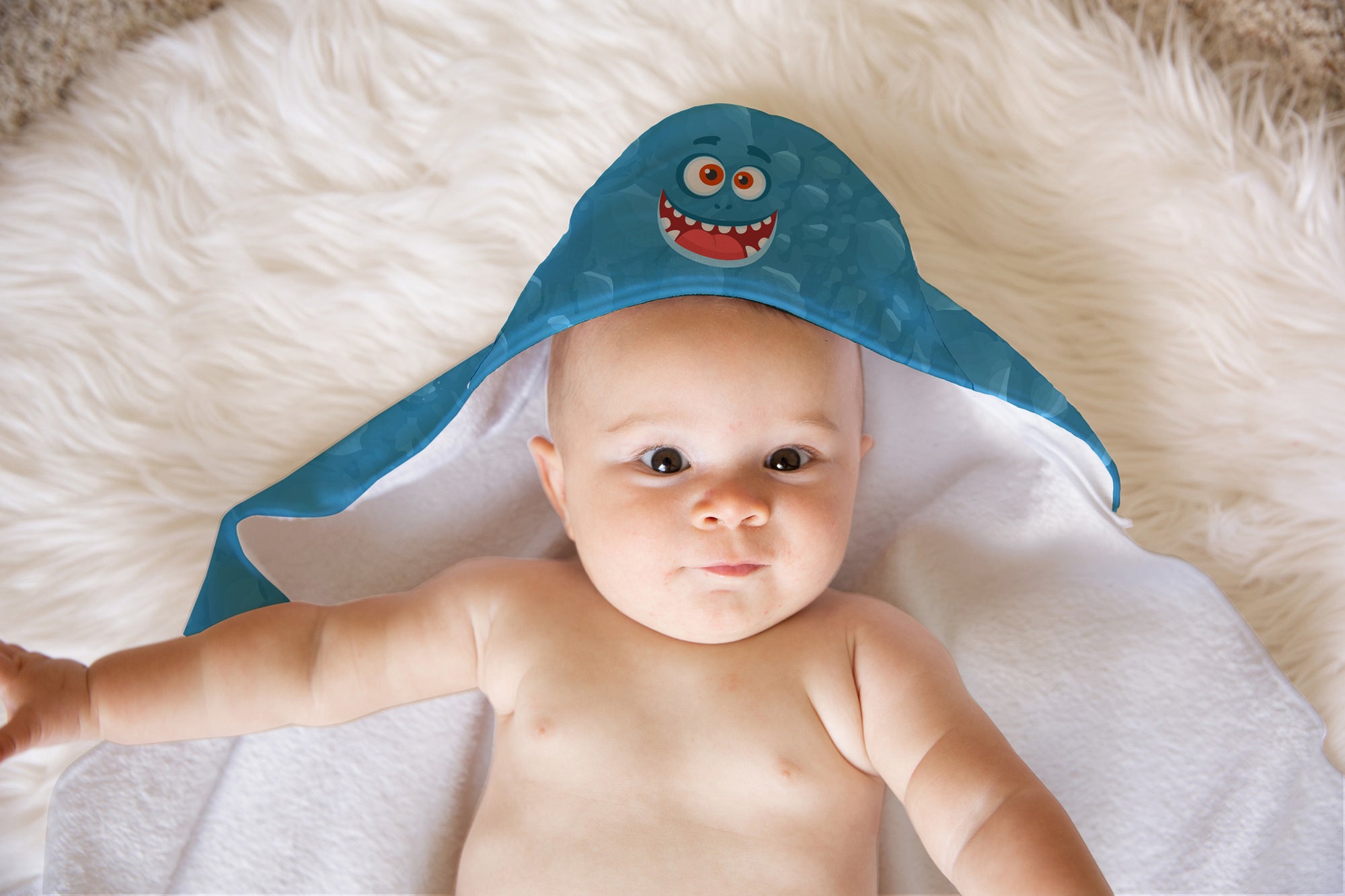 Buy this Blue Monster Soft and Absorbent Hooded Baby Towel