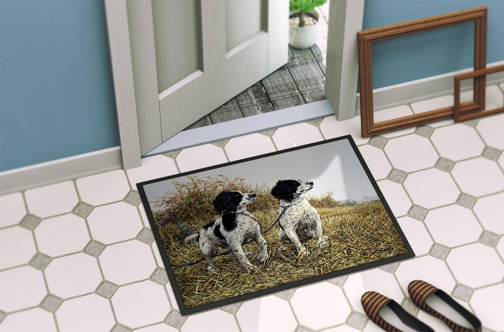 Two Springer Spaniels by Michael Herring Indoor or Outdoor Mat 24x36 HMHE0001JMAT - the-store.com
