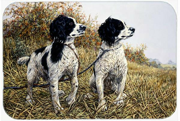 Two Springer Spaniels by Michael Herring Glass Cutting Board Large HMHE0001LCB by Caroline&#39;s Treasures