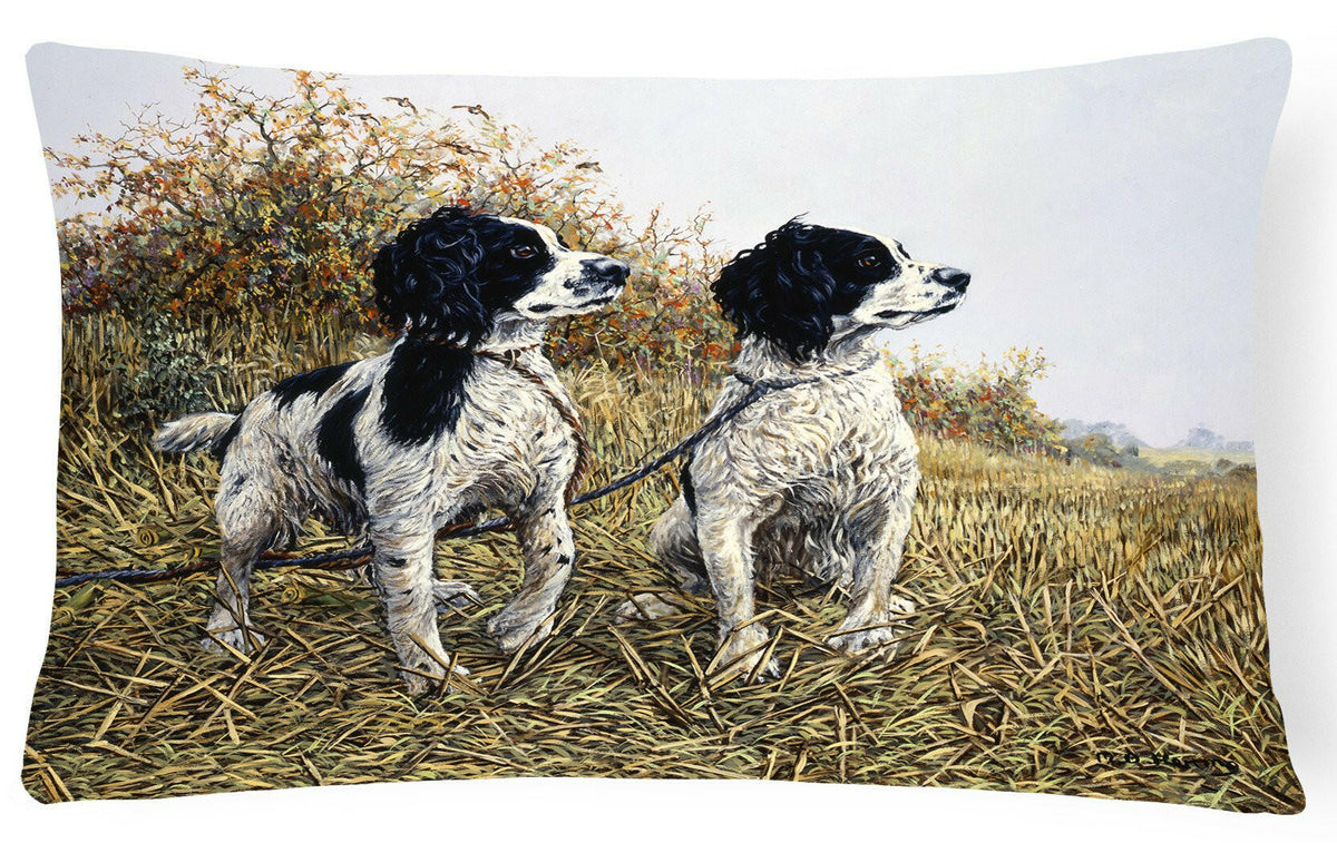 Two Springer Spaniels by Michael Herring Fabric Decorative Pillow HMHE0001PW1216 by Caroline&#39;s Treasures