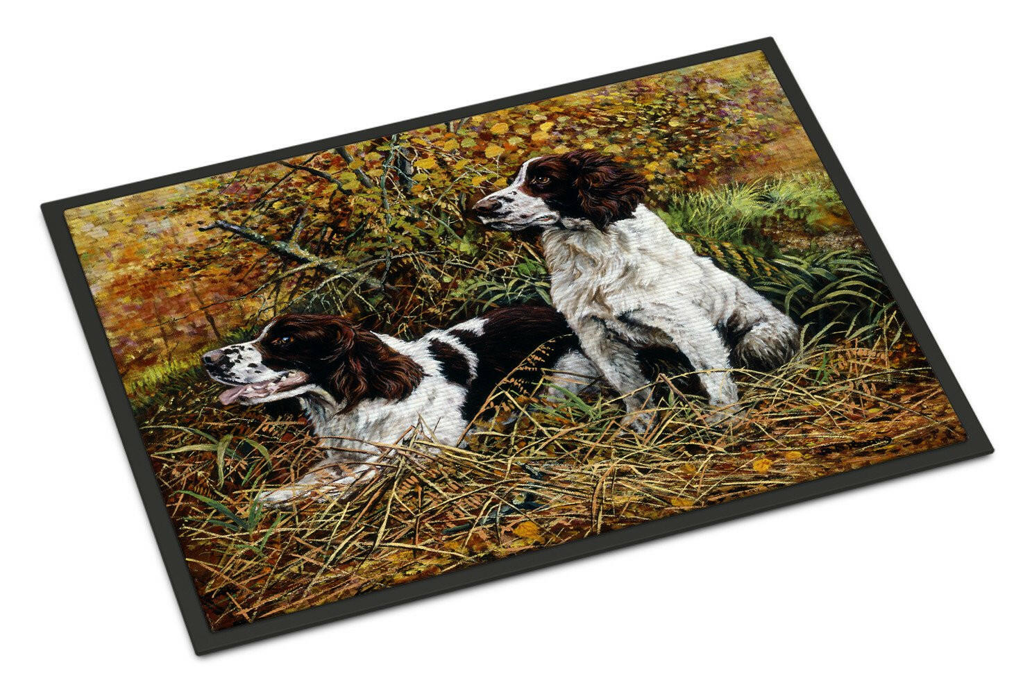 Two Springer Spaniels in the grasses Indoor or Outdoor Mat 24x36 HMHE0002JMAT - the-store.com