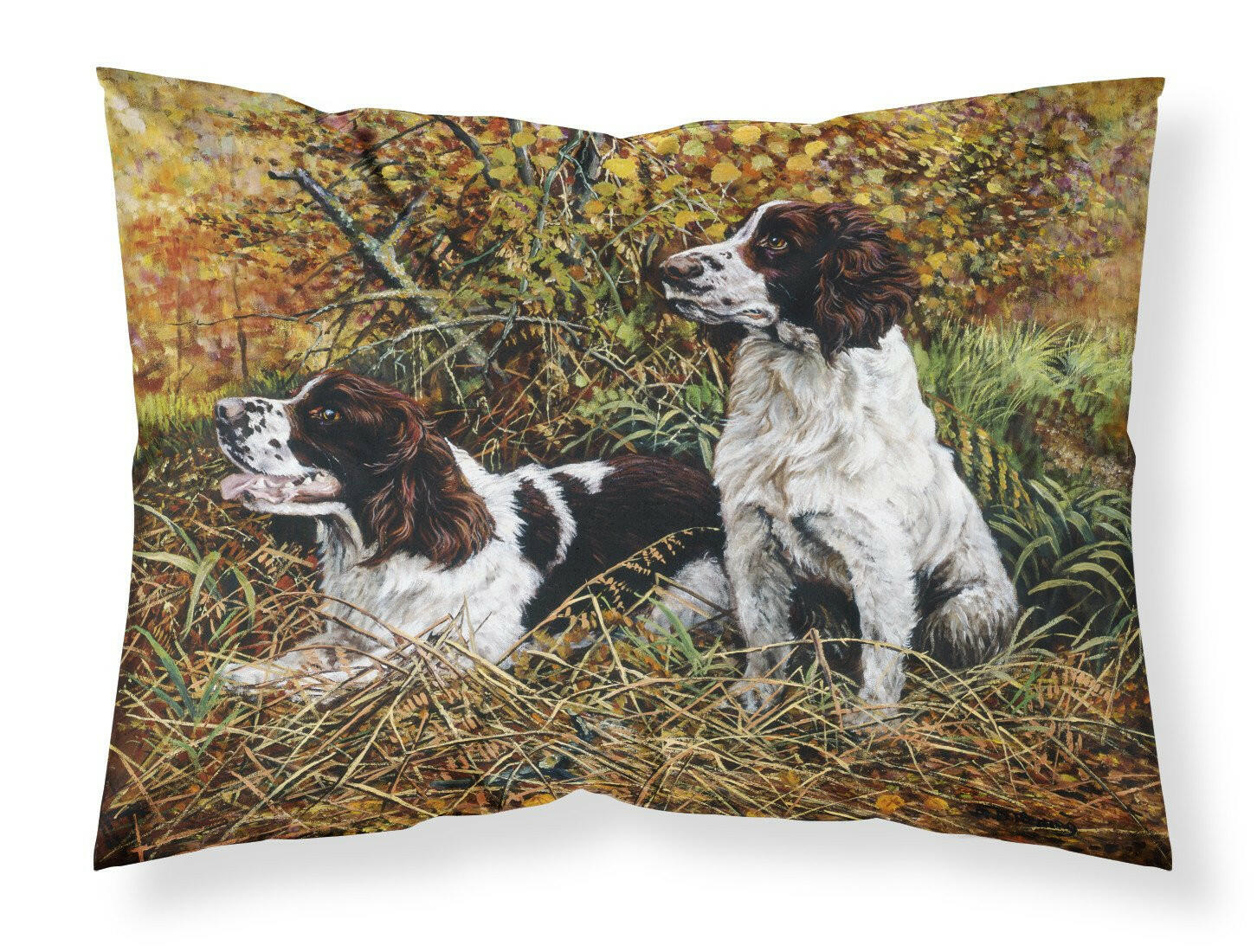 Two Springer Spaniels in the grasses Fabric Standard Pillowcase HMHE0002PILLOWCASE by Caroline's Treasures