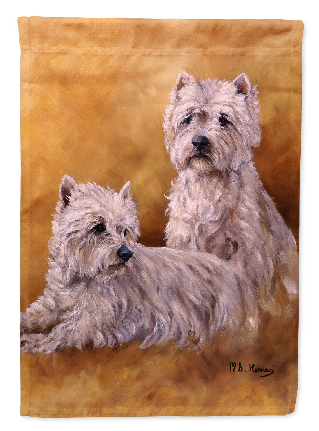 Westies by Michael Herring Flag Canvas House Size HMHE0201CHF  the-store.com.