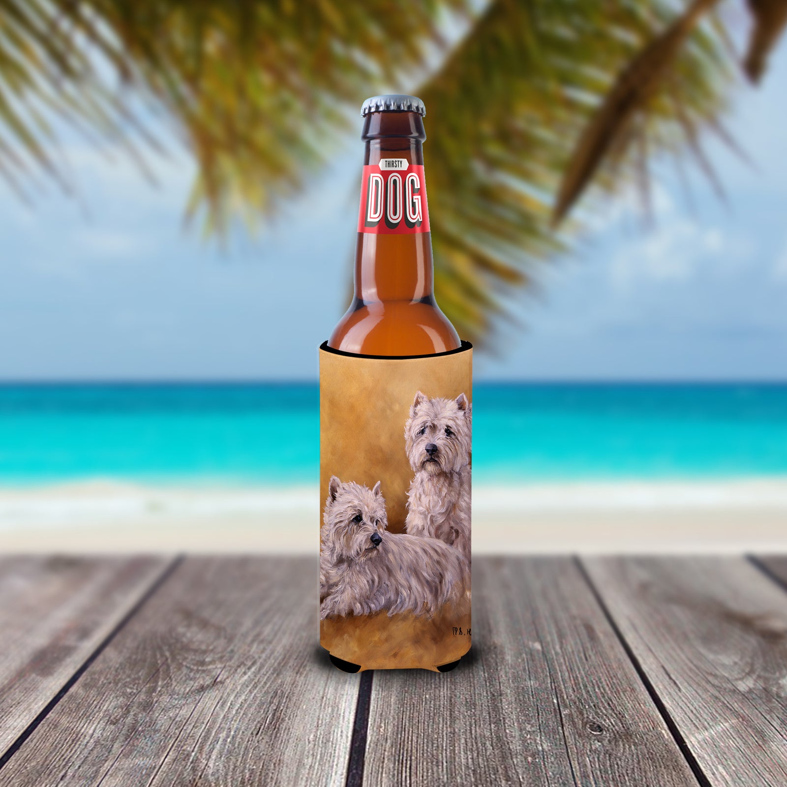 Caroline's Treasures Westies by Michael Herring Slim Can Hugger – Fun & Functional Drink Coolers HMHE0201MUK