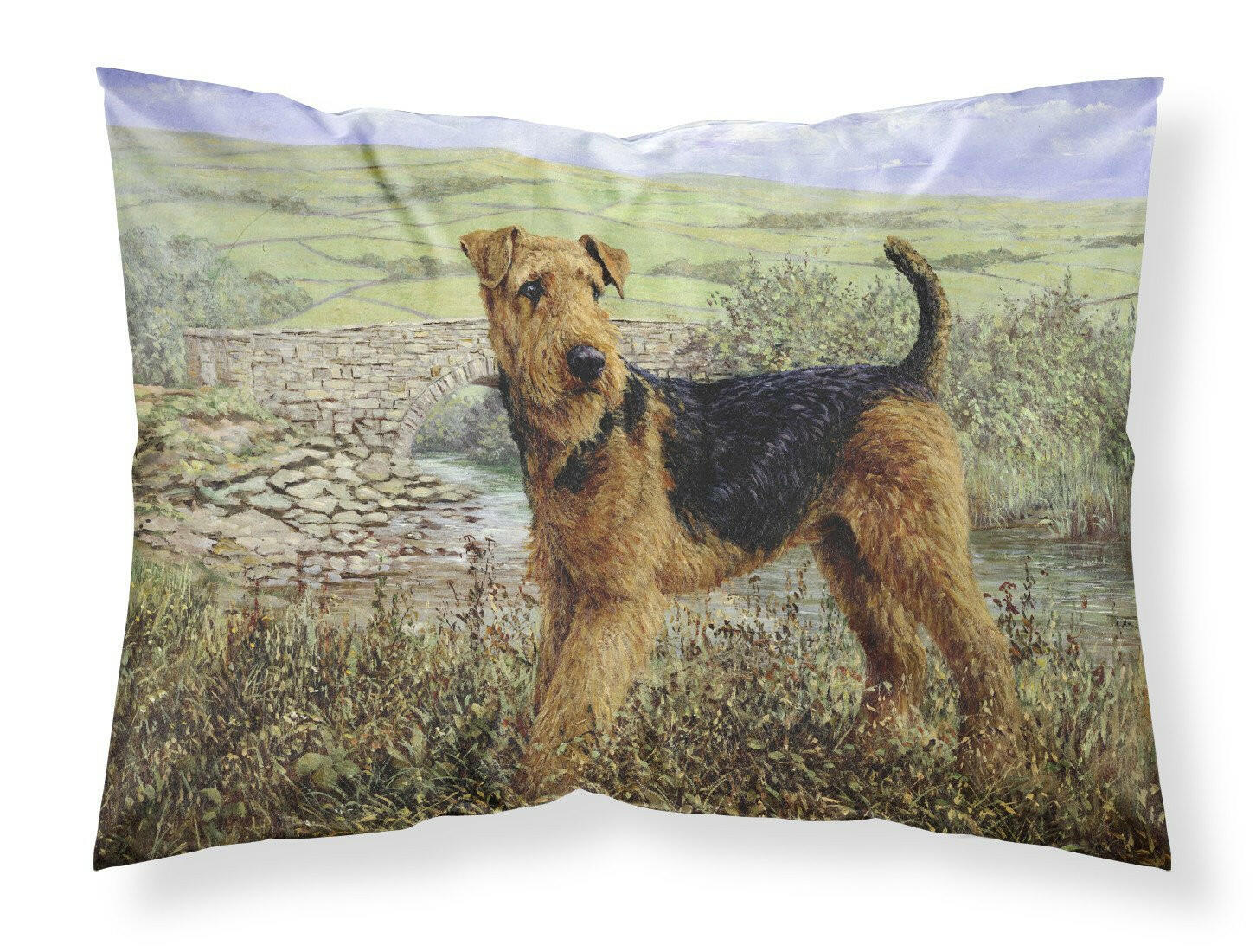Airedale Terrier The Kings Country Fabric Standard Pillowcase HMHE0245PILLOWCASE by Caroline's Treasures