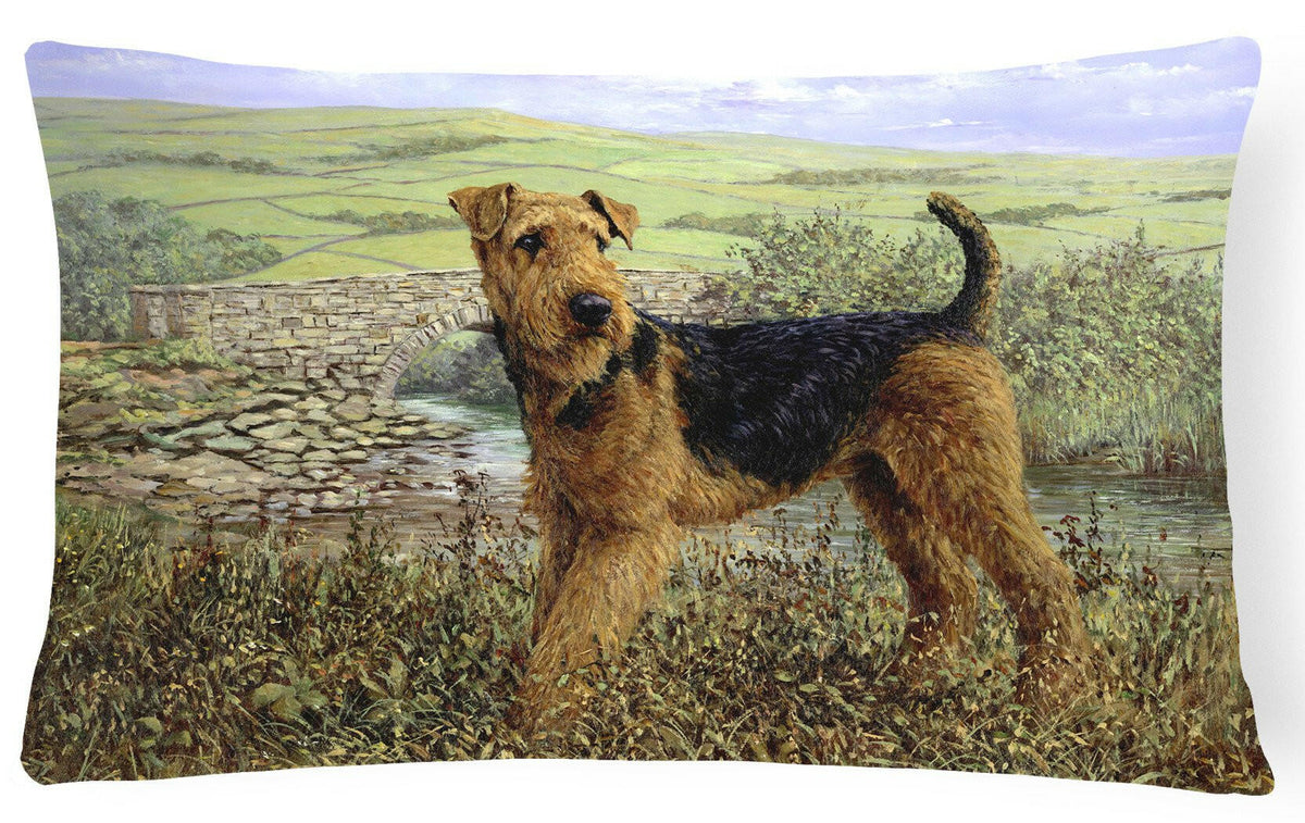 Airedale Terrier The Kings Country Fabric Decorative Pillow HMHE0245PW1216 by Caroline&#39;s Treasures