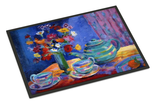 Blue Tea by Wendy Hoile Indoor or Outdoor Mat 24x36 HWH0010JMAT - the-store.com