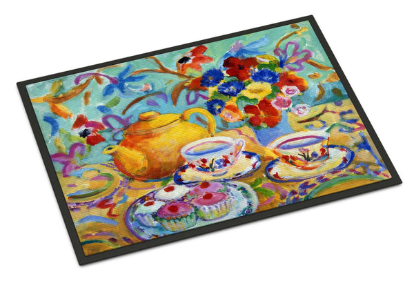 Teal Tea by Wendy Hoile Indoor or Outdoor Mat 18x27 HWH0011MAT - the-store.com