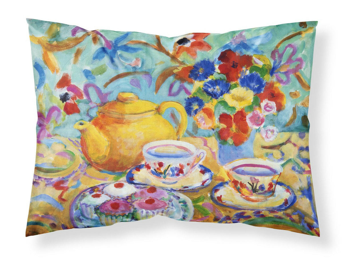 Teal Tea by Wendy Hoile Fabric Standard Pillowcase HWH0011PILLOWCASE by Caroline&#39;s Treasures