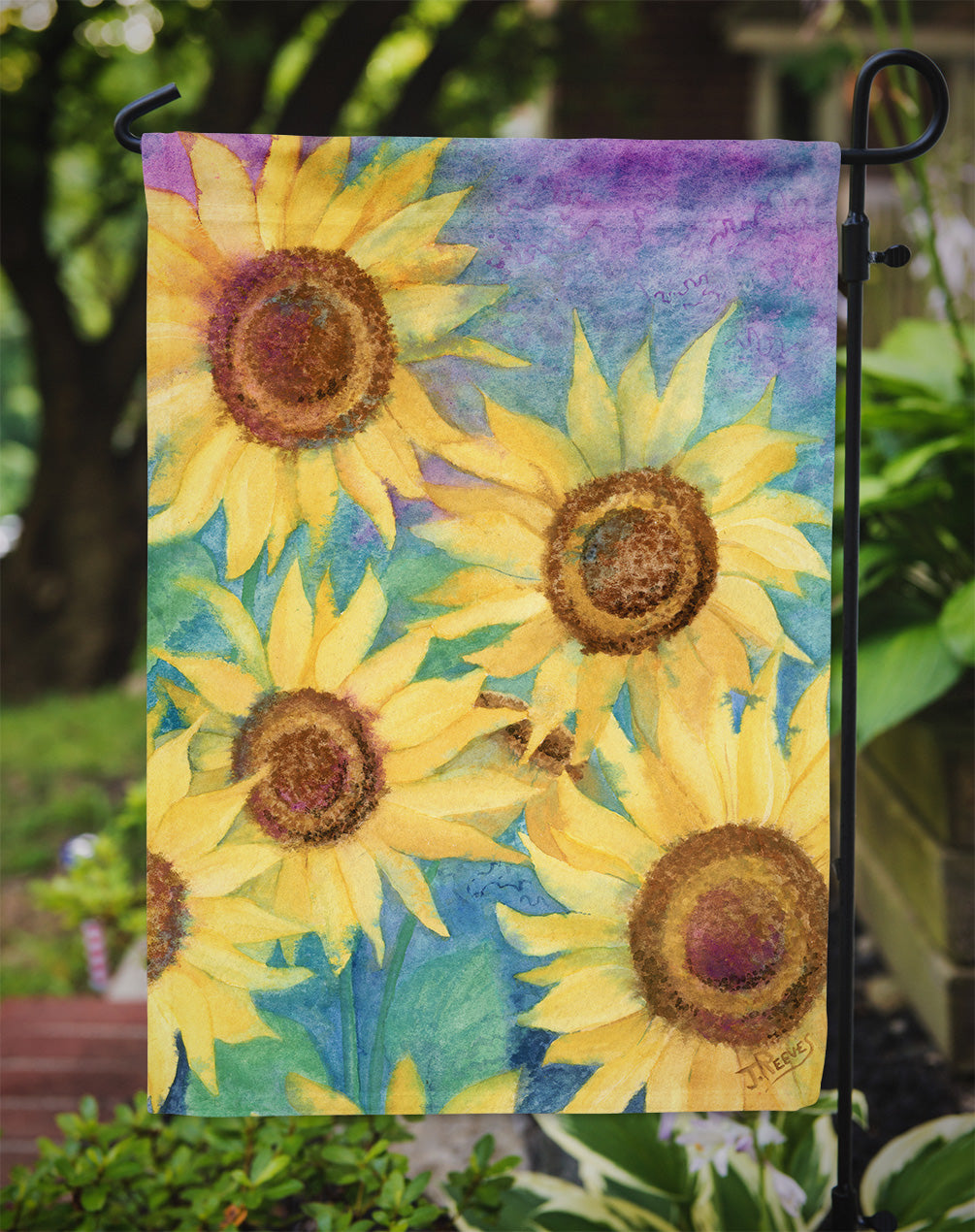 Sunflowers and Purple Flag Garden Size IBD0247GF.