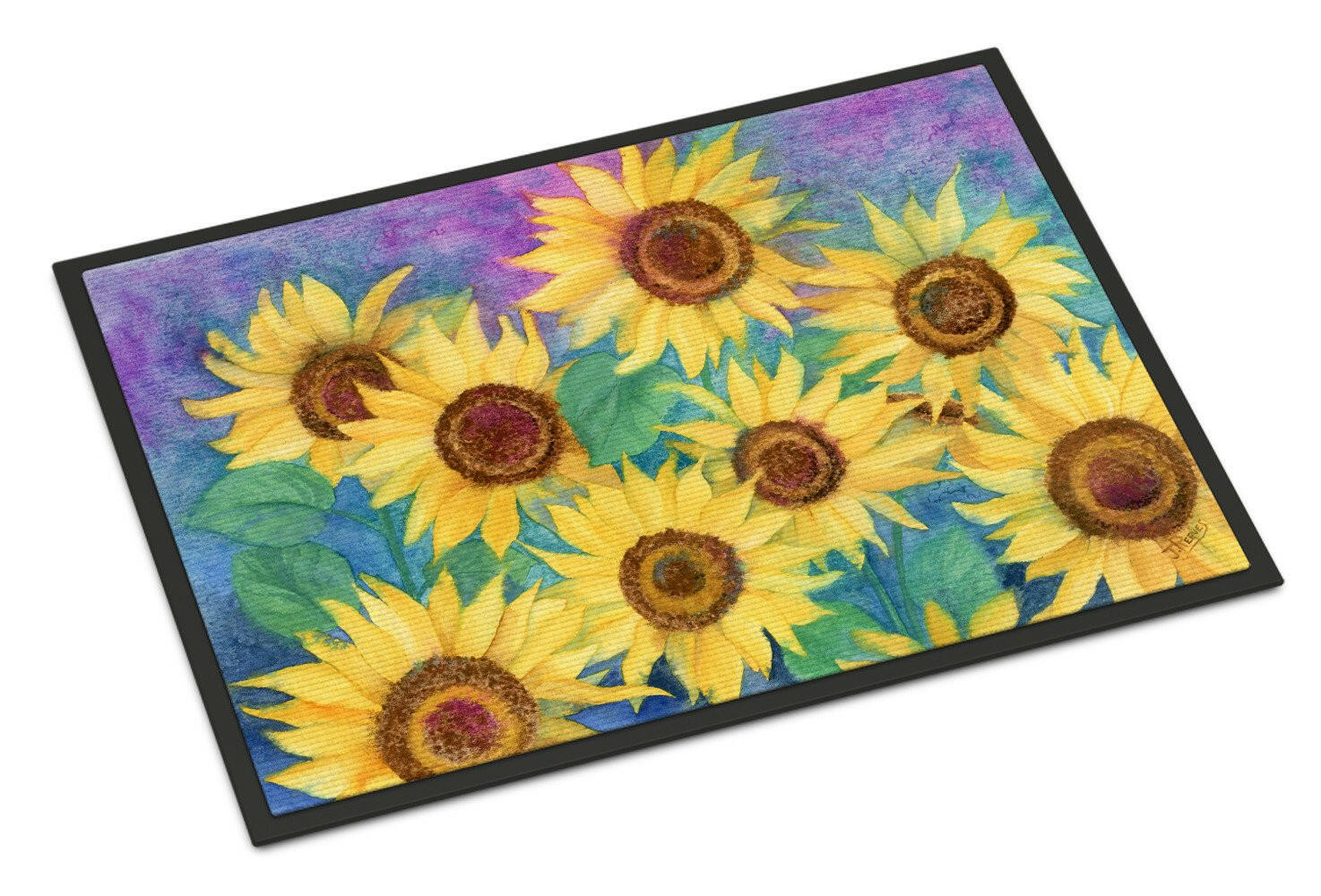 Sunflowers and Purple Indoor or Outdoor Mat 18x27 IBD0247MAT - the-store.com