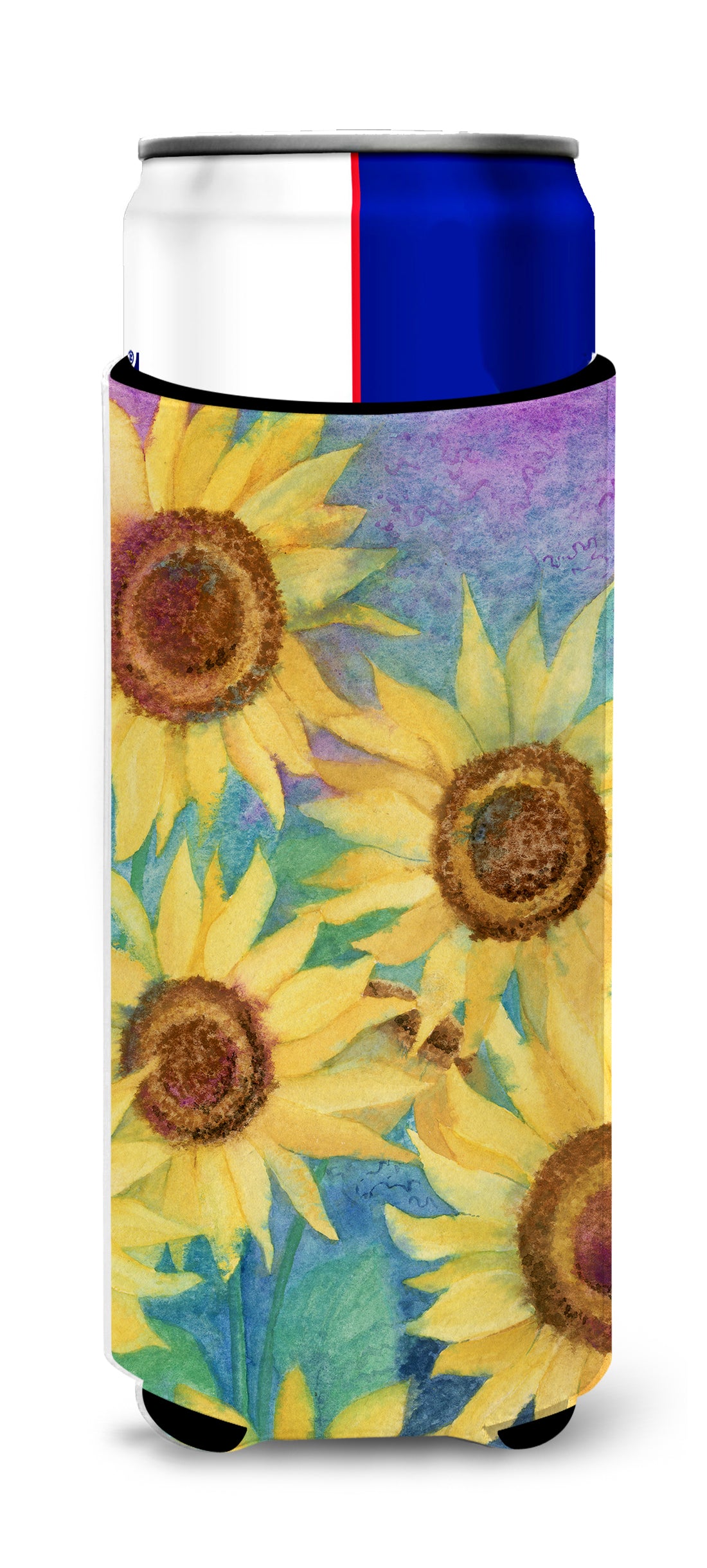 Sunflowers and Purple Ultra Beverage Insulators for slim cans IBD0247MUK  the-store.com.