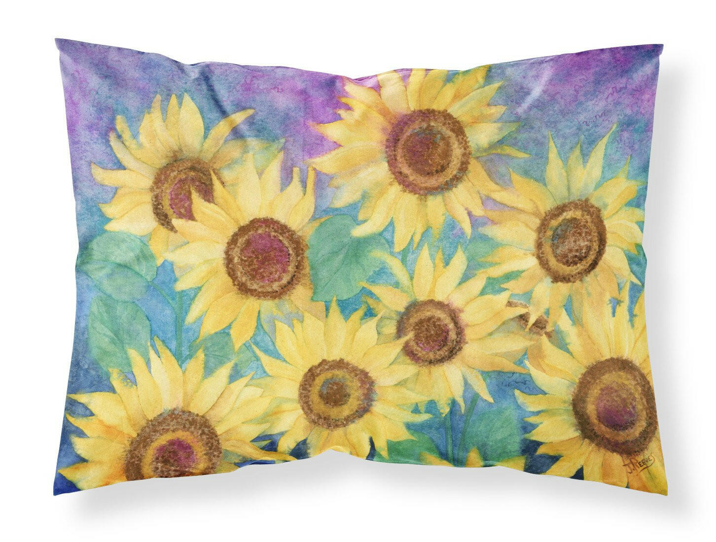 Sunflowers and Purple Fabric Standard Pillowcase IBD0247PILLOWCASE by Caroline's Treasures